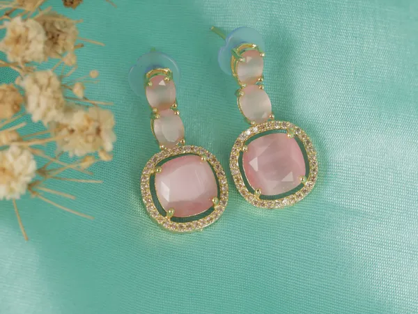 Pink_Alloy_Stud_Earrings_For_Women