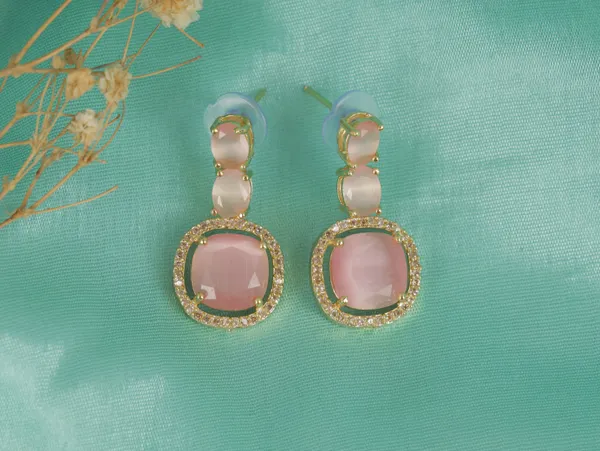 Pink_Alloy_Stud_Earrings_For_Women
