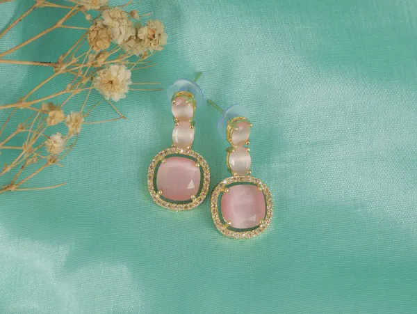 Pink_Alloy_Stud_Earrings_For_Women