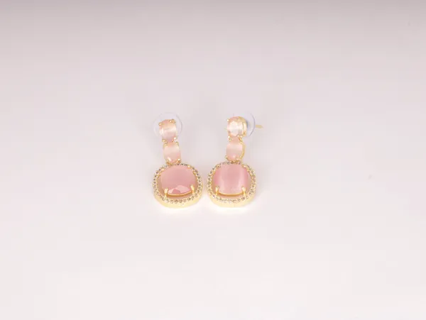 Pink_Alloy_Stud_Earrings_For_Women