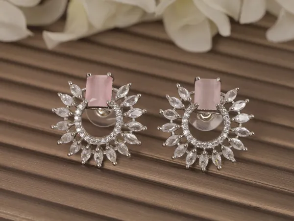 Pink_Alloy_Stud_Earrings_For_Women