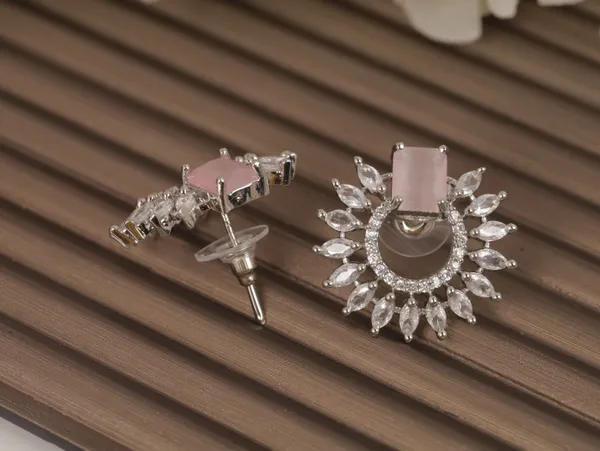 Pink_Alloy_Stud_Earrings_For_Women