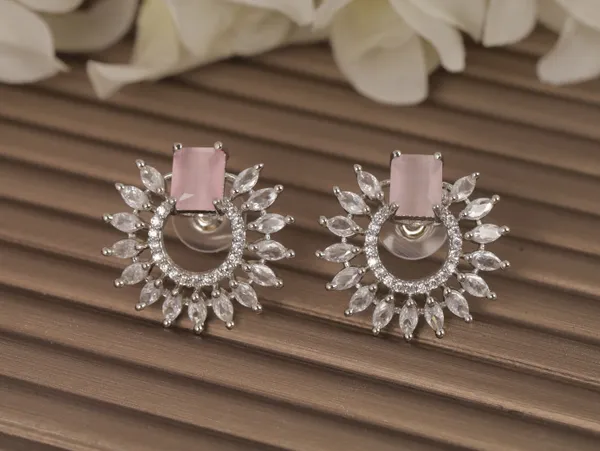 Pink_Alloy_Stud_Earrings_For_Women