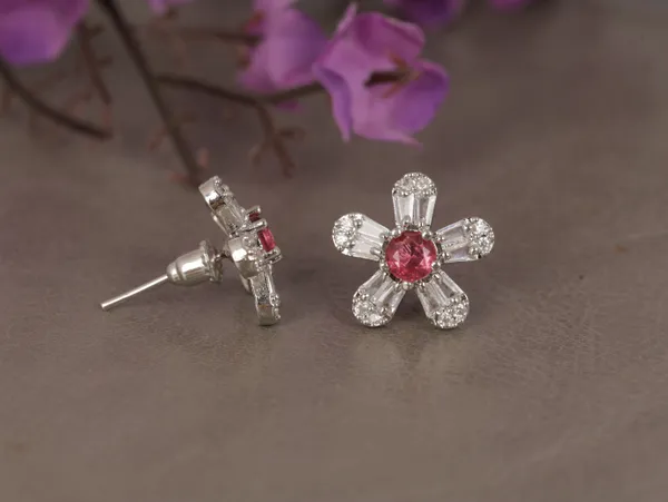 Red_Alloy_Stud_Earrings_For_Women