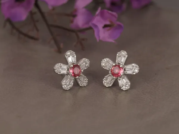 Red_Alloy_Stud_Earrings_For_Women