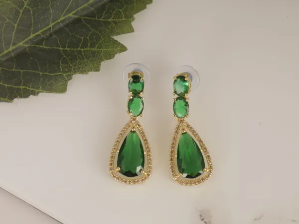 Green_Alloy_Stud_Earrings_For_Women
