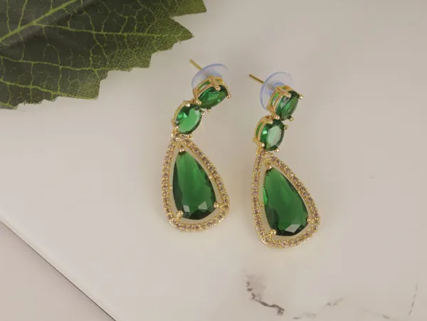 Green_Alloy_Stud_Earrings_For_Women