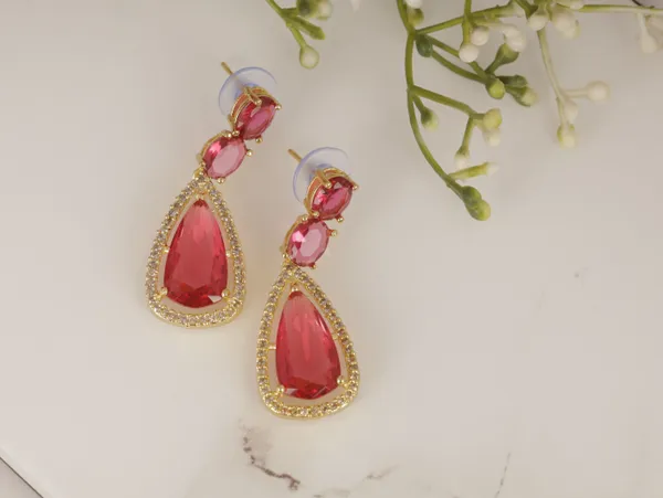 Red_Alloy_Stud_Earrings_For_Women