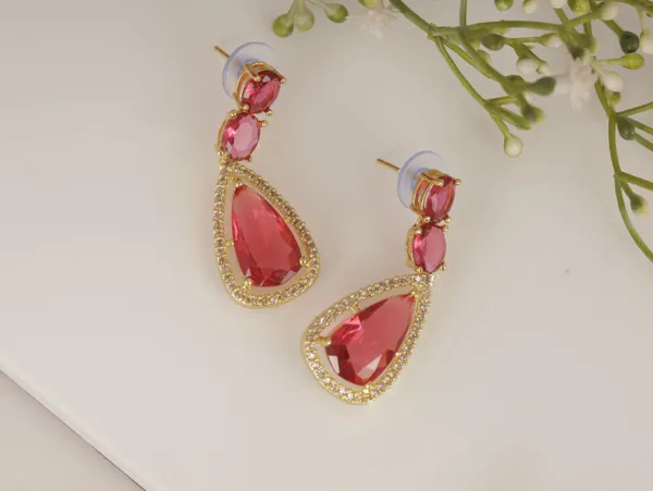 Red_Alloy_Stud_Earrings_For_Women