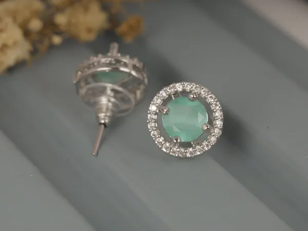 Green_Alloy_Stud_Earrings_For_Women