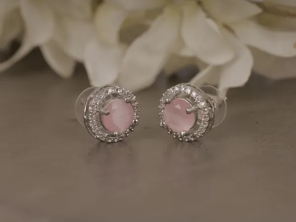 Pink_Alloy_Stud_Earrings_For_Women