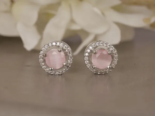 Pink_Alloy_Stud_Earrings_For_Women