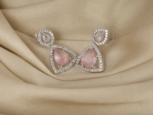 Pink_Alloy_Stud_Earrings_For_Women