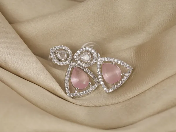 Pink_Alloy_Stud_Earrings_For_Women