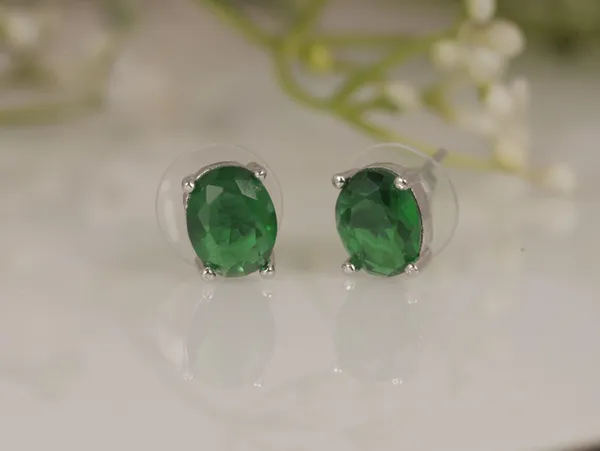 Green_Alloy_Stud_Earrings_For_Women
