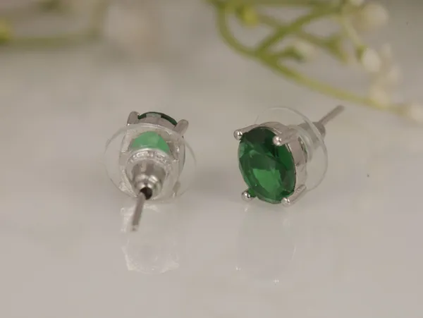 Green_Alloy_Stud_Earrings_For_Women