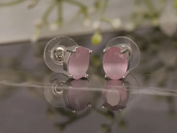 Pink_Alloy_Stud_Earrings_For_Women