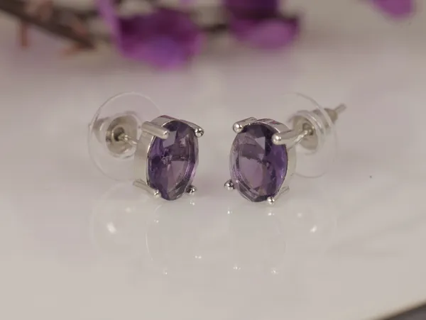 Purple_Oval_Alloy_Stud_Earrings_For_Women