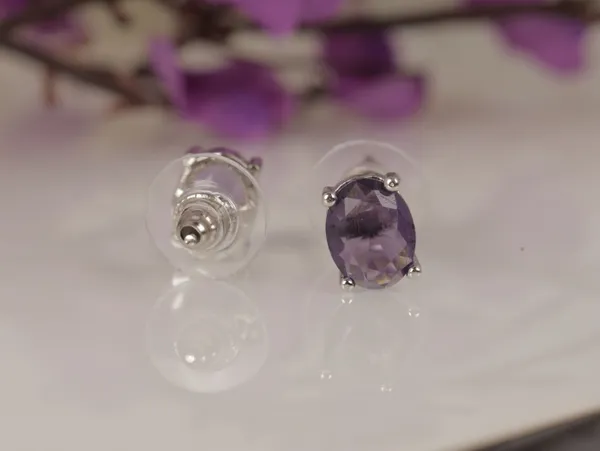 Purple_Oval_Alloy_Stud_Earrings_For_Women