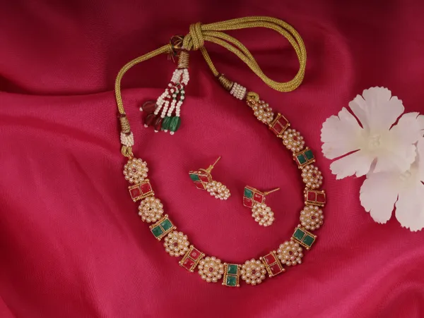 Red_Brass_Earring_&_Necklace_Jewellery_Set