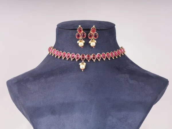 Red_Brass_Earring_&_Necklace_Jewellery_Set