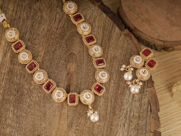 Red_Brass_Earring_&_Necklace_Jewellery_Set