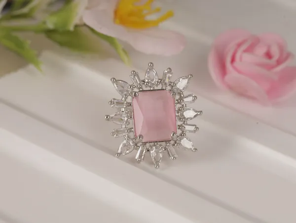 Pink_Stylish_Design_Metal_Diamond_Ring