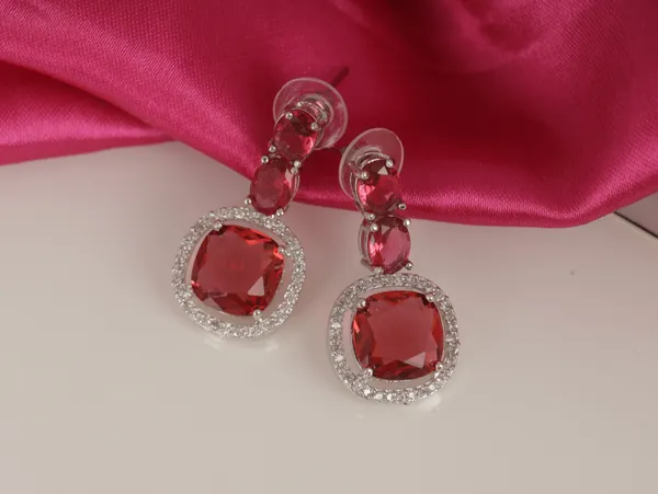 Red_Alloy_Stud_Earrings_For_Women