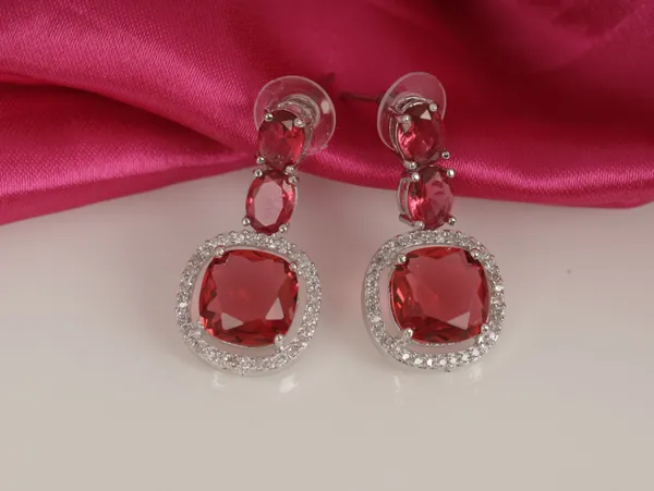 Red_Alloy_Stud_Earrings_For_Women