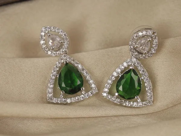 Green_Alloy_Stud_Earrings_For_Women