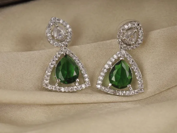 Green_Alloy_Stud_Earrings_For_Women