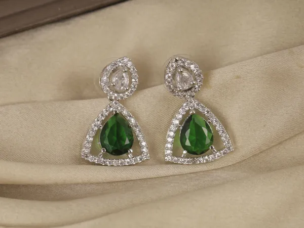 Green_Alloy_Stud_Earrings_For_Women