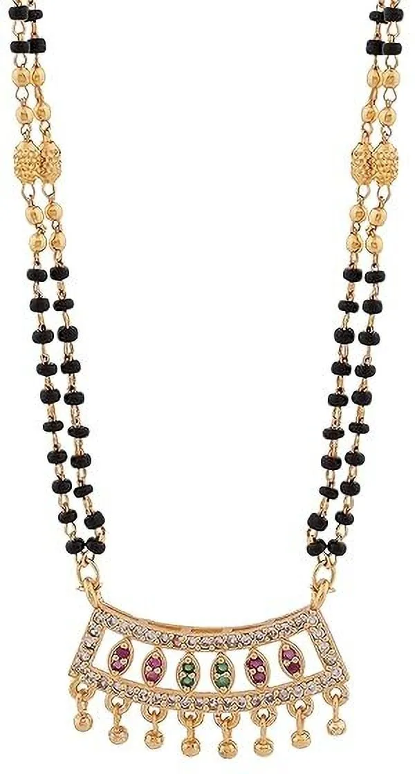 Gold_Plated_Gold_Plated_Mangalsutra_Necklace_With_Colorful_Gemstone_Detailing_&_Crystal_Accent_Metal_Mangalsutra