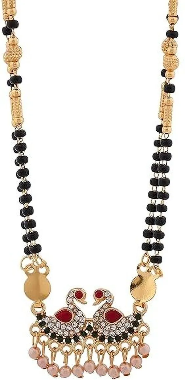 Multicolor_Gold_Plated_Swan_Pendant_Mangalsutra_With_Crystal_Detailing
