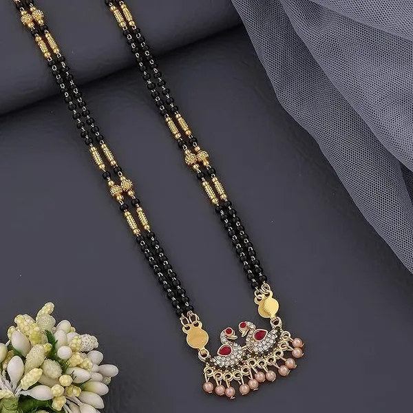 Multicolor_Gold_Plated_Swan_Pendant_Mangalsutra_With_Crystal_Detailing