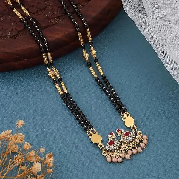 Multicolor_Gold_Plated_Swan_Pendant_Mangalsutra_With_Crystal_Detailing