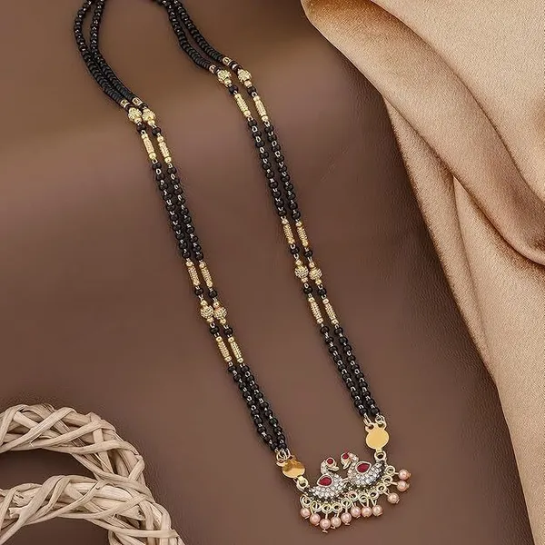 Multicolor_Gold_Plated_Swan_Pendant_Mangalsutra_With_Crystal_Detailing