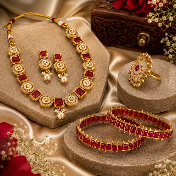 TWIRLAA_Gold_Plated_Premium_Red_Stone_Jewellery_Combo_Set_for_Women