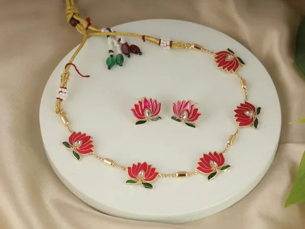 Red_Brass_Earring_&_Necklace_Jewellery_Set