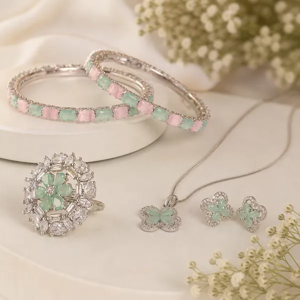 Twirlaa_Premium_Mint_Floral_Jewellery_Combo_Set_for_Women