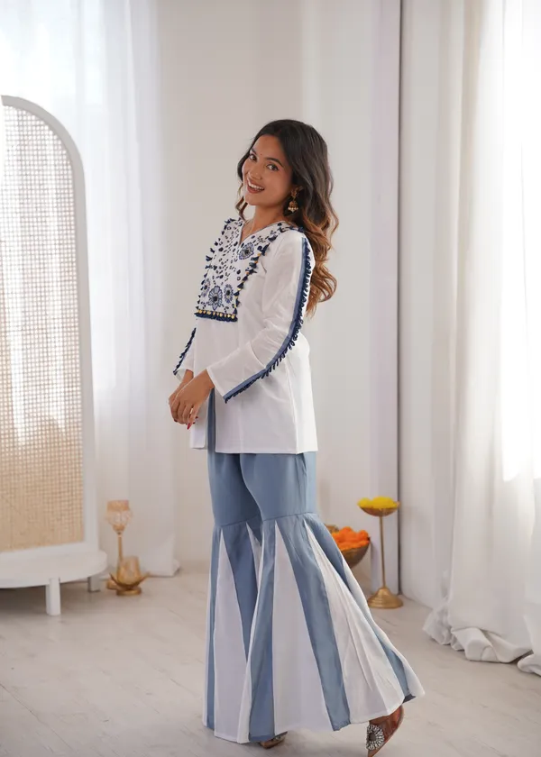 Ivory_&_Purple_Premium_Roman_Silk_Co-Ord_Set_For_Women
