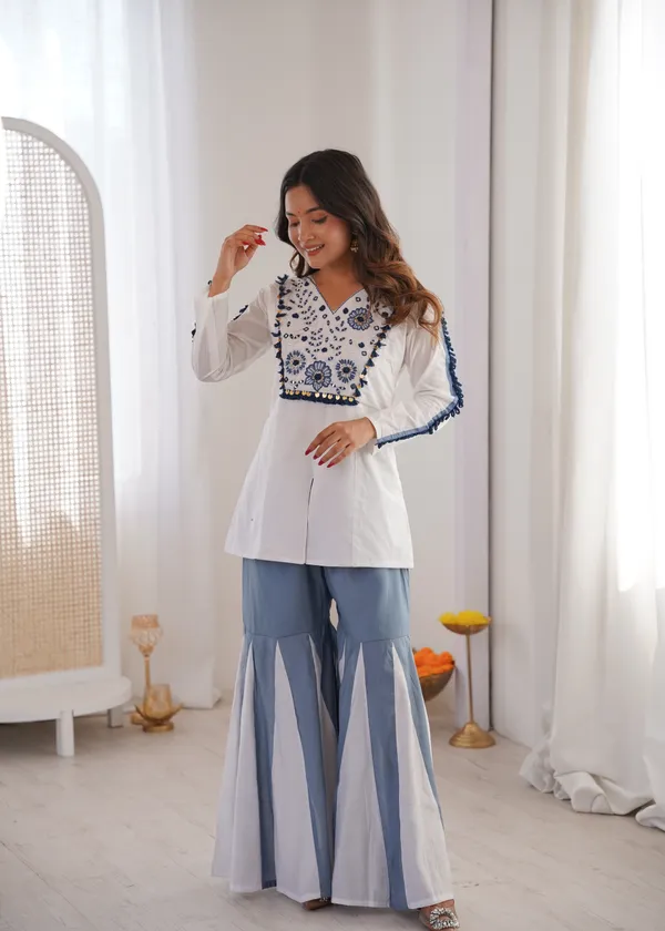 Ivory_&_Purple_Premium_Roman_Silk_Co-Ord_Set_For_Women