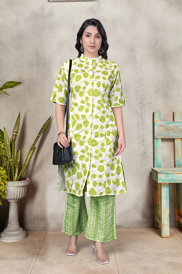 Lime_Green_Premium_Rayon_Printed_Co-Ord_Set_For_Women