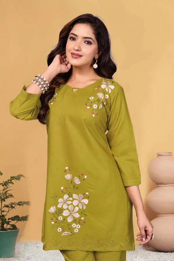 Olive_Green_Premium_Rayon_Co-Ord_Set_For_Women