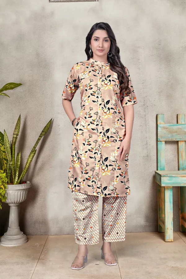 Peach_Premium_Rayon_Printed_Co-Ord_Set_For_Women