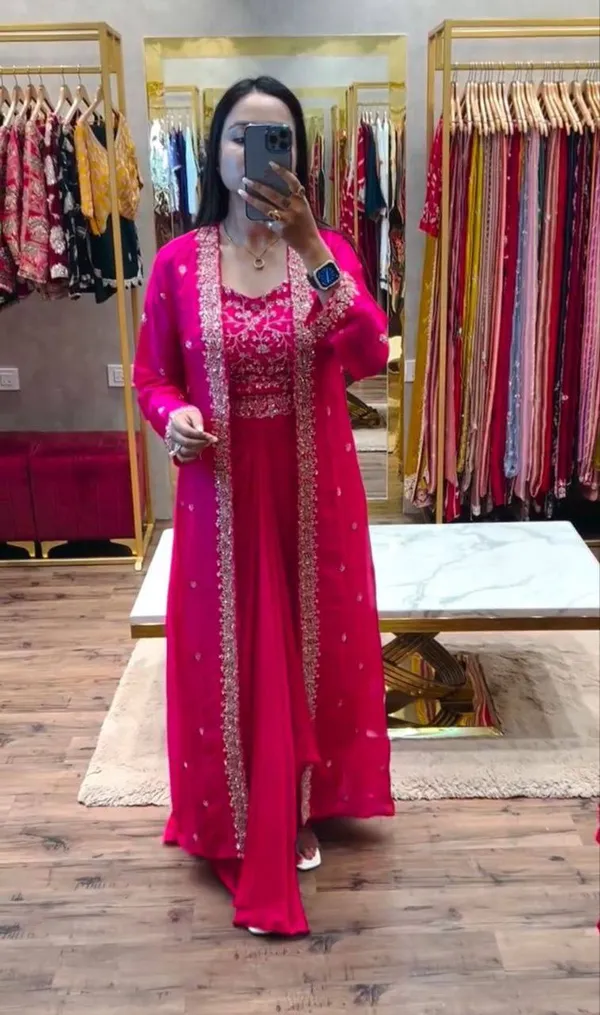 Rani_Pink_Premium_Chinon_Silk_Sharara_Set_For_Women