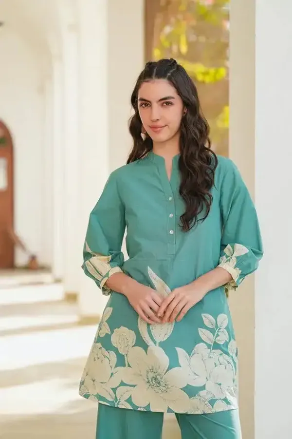 Teal_Green_Premium_Rayon_Co-Ord_Set_For_Women
