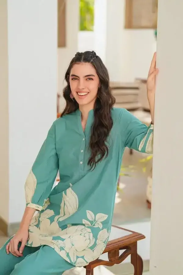 Teal_Green_Premium_Rayon_Co-Ord_Set_For_Women