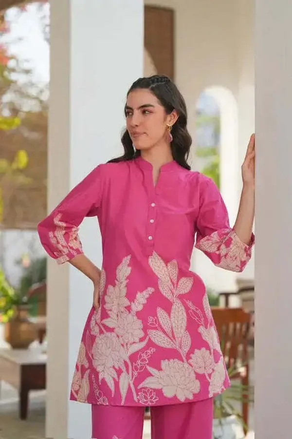 Vibrant_Pink_Premium_Rayon_Co-Ord_Set_For_Women