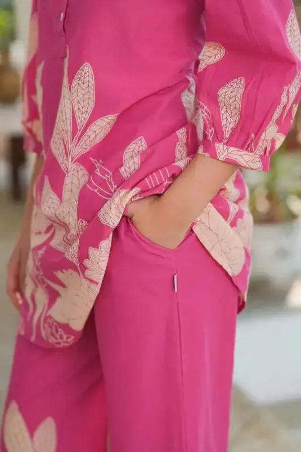 Vibrant_Pink_Premium_Rayon_Co-Ord_Set_For_Women